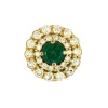 Bague or jaune émeraude 3cts et diamants 4cts
