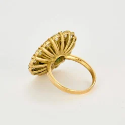 Bague or jaune émeraude 3cts et diamants 4cts
