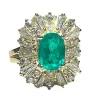 Bague Or jaune Émeraude Diamants