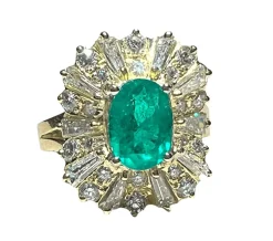 Bague Or jaune Émeraude Diamants