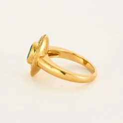 Bague or jaune émeraude diamants