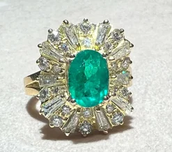 Bague Or jaune Émeraude Diamants