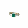 Bague or jaune émeraude et diamant Princesse