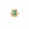 Bague or jaune émeraude et diamants