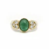 Bague or jaune émeraude etdiamants