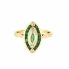 Bague or jaune, émeraude et diamants