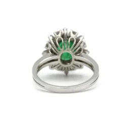 Bague or jaune émeraude et diamants