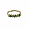 Bague or jaune, émeraudes & diamants