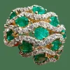 bague or jaune émeraudes et diamants