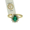 Bague or jaune émeraudes et diamants certificat IGI