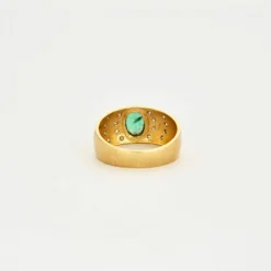 Bague or jaune moldavite diamants