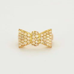 Bague or jaune Nœud pavé de diamants