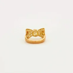 Bague or jaune Nœud pavé de diamants