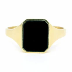 Bague or jaune, Onyx