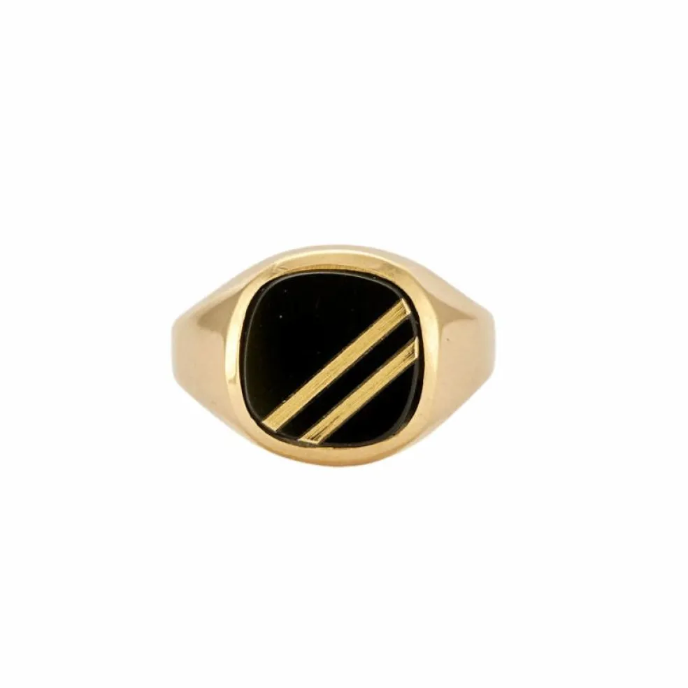 Bague Or jaune Onyx