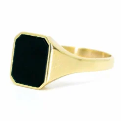 Bague or jaune, Onyx
