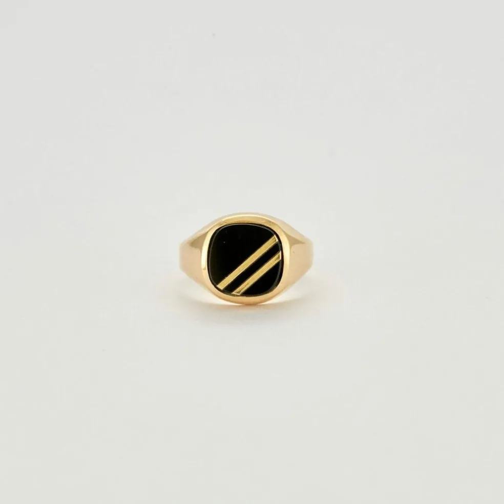 Bague Or jaune Onyx