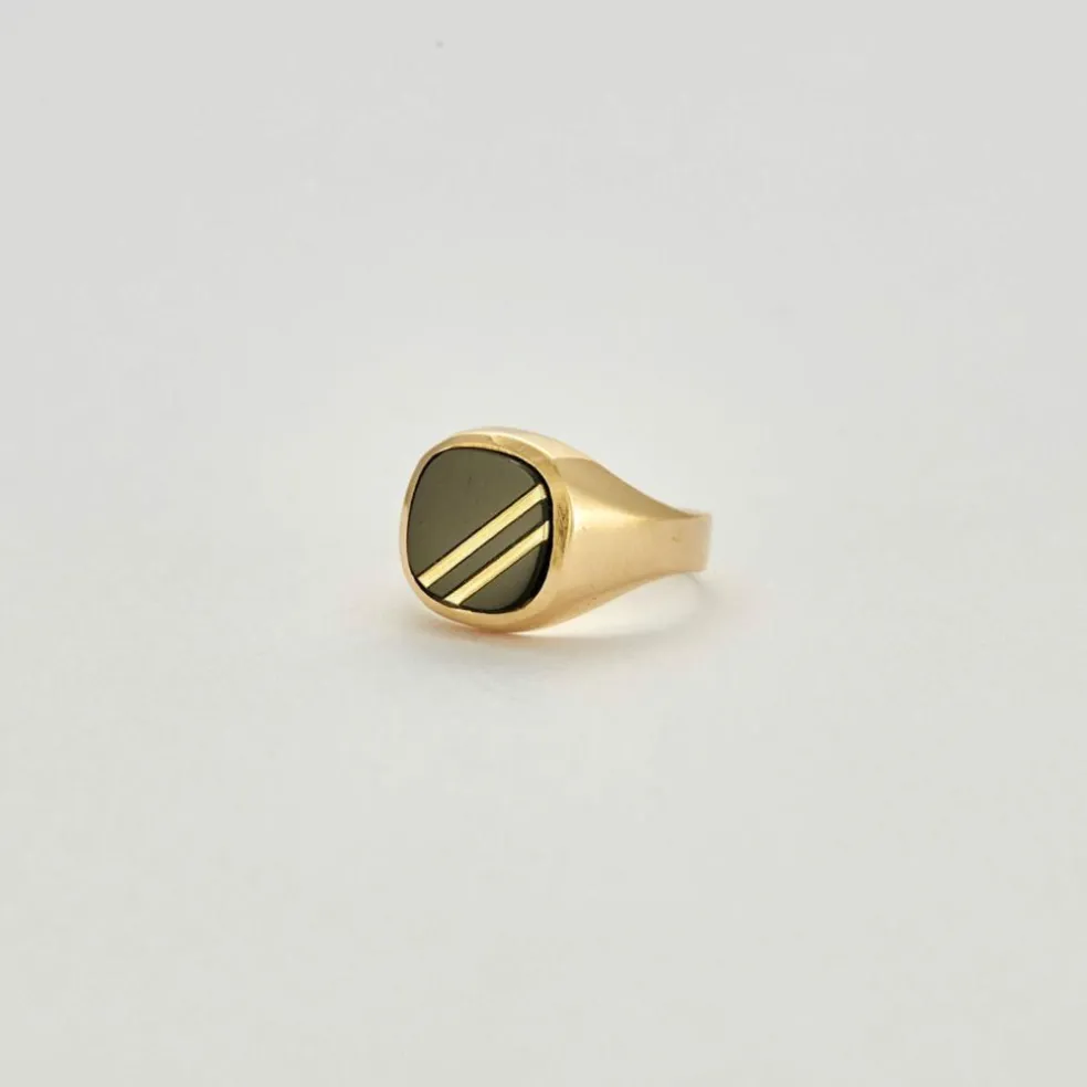 Bague Or jaune Onyx