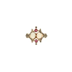 Bague OR JAUNE, OPALE et RUBIS