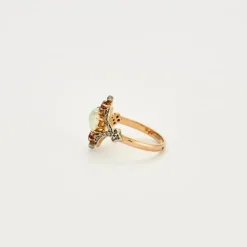 Bague OR JAUNE, OPALE et RUBIS