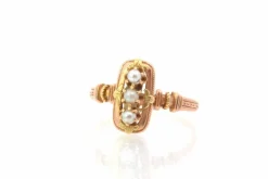 Bague or jaune or rose et perles fines