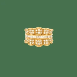 Bague or jaune pavage diamants