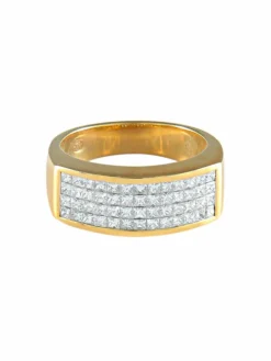 BAGUE OR JAUNE PAVAGE DIAMANTS