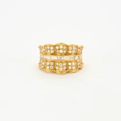 Bague or jaune pavage diamants