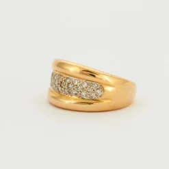 Bague or jaune pavage Diamants