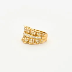 Bague or jaune pavage diamants