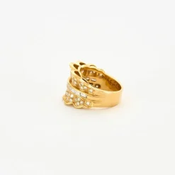 Bague or jaune pavage diamants