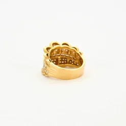 Bague or jaune pavage diamants