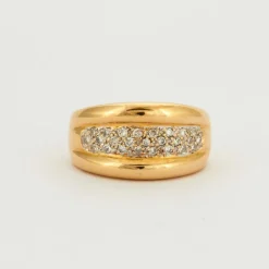 Bague or jaune pavage Diamants