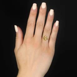 Bague or jaune perle ancienne