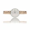 Bague or jaune perle de culture solitaire