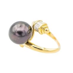 Bague Or jaune Perle de tahiti