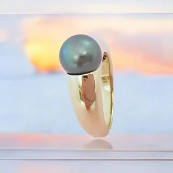 Bague or jaune Perle de Tahiti