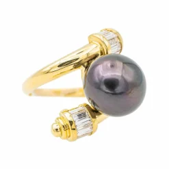 Bague Or jaune Perle de tahiti