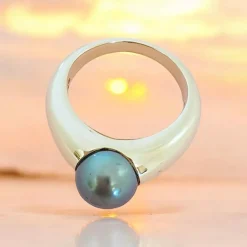 Bague or jaune Perle de Tahiti