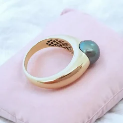 Bague or jaune Perle de Tahiti