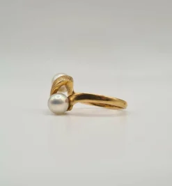 Bague or jaune perles de culture