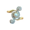 Bague or jaune, perles, diamants taille rose