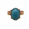 Bague Or jaune pierre bleue