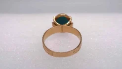 Bague Or jaune pierre bleue