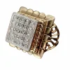 Bague or jaune platine avec pavage de diamants brillants et décor d'arabesques