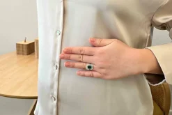 Bague Or jaune Platine Emeraude Diamant