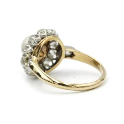 Bague or jaune, platine et diamants