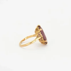 Bague Or jaune, quartz rose