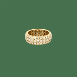 Bague or jaune ruban tour complet de diamants