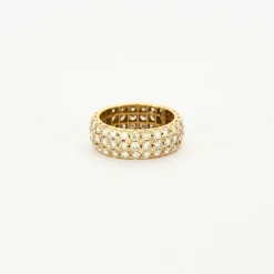Bague or jaune ruban tour complet de diamants